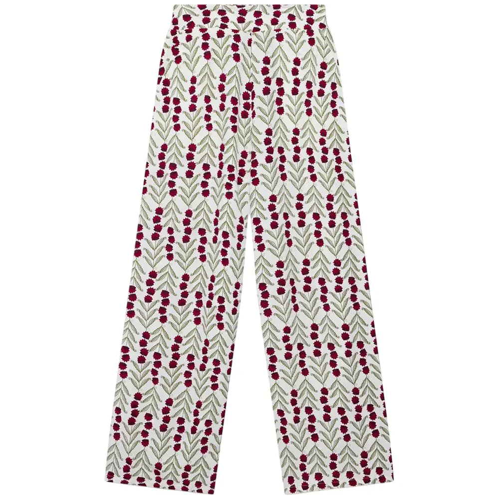 Mint Velvet Neutral Floral Print Wide Leg Trousers